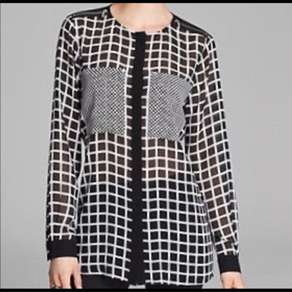 NWOT & GORGEOUS! MICHAEL KORS 100% COTTON BW CHECK-PRINT M/L - Picture 4 of 5